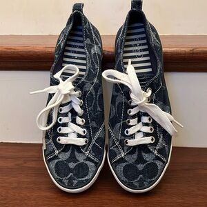 Coach Blue Denim Momogram Sneakers